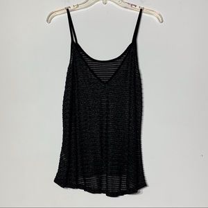 EUC BKE Black‎ and Silver Woven Cami Style Tank Top
